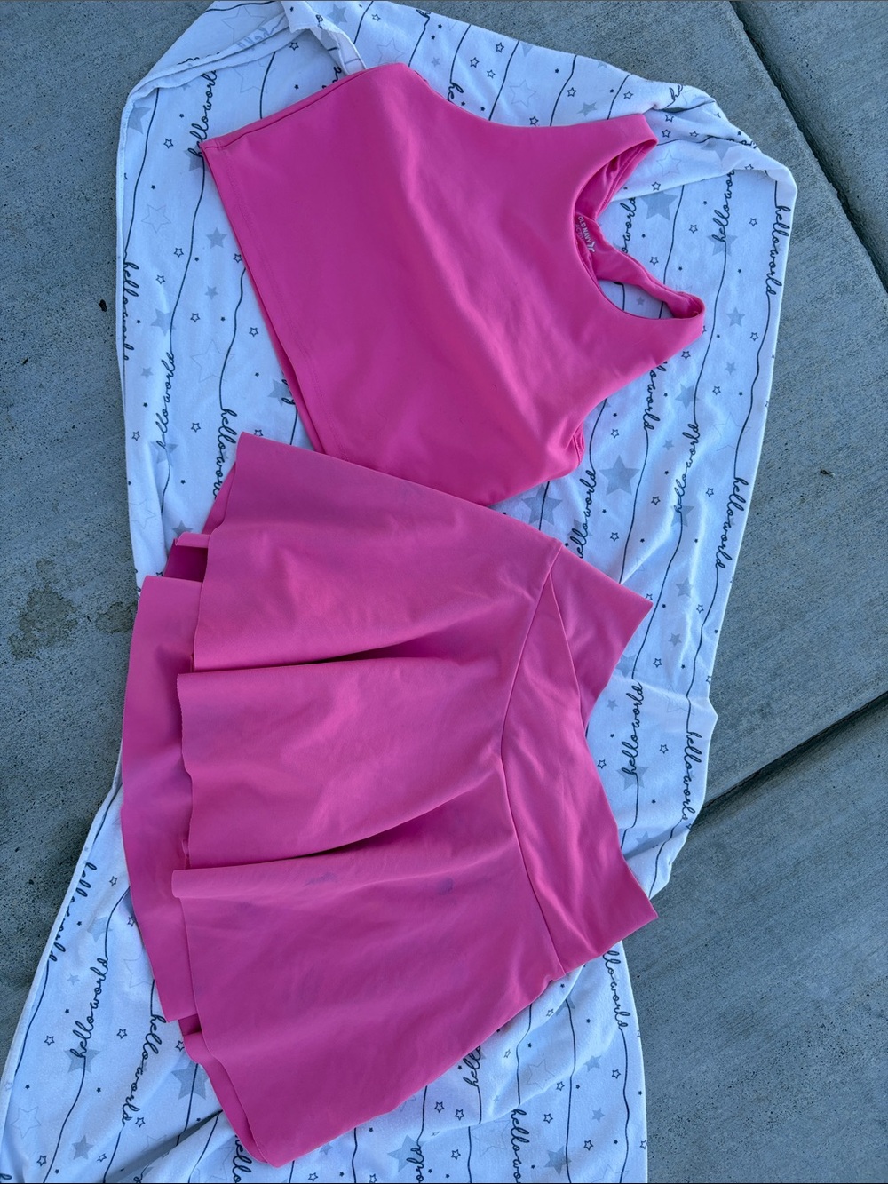 Old Navy Hot Pink Active Crop Top and Skirt Set